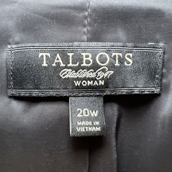 Talbots Woman Two Button Blazer Jacket 20W Black Capsule Minimalist - Picture 2 of 9